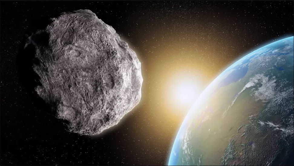 Na ilustração deste artista, um asteróide passa perto da Terra. (Crédito da imagem: Science Photo Library / Andrzej Wojcicki / Getty Images