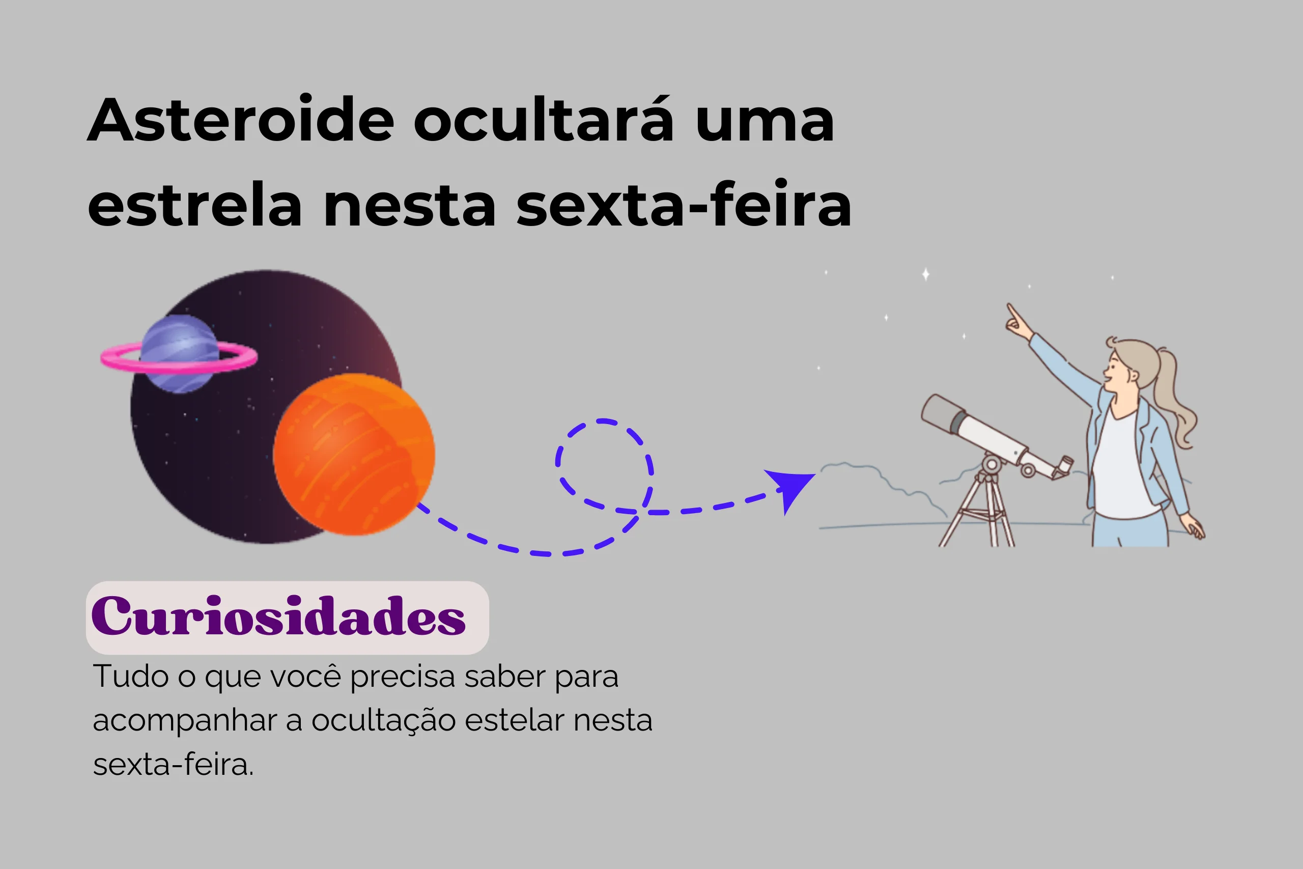 Asteroide ocultará uma estrela nesta sexta feira