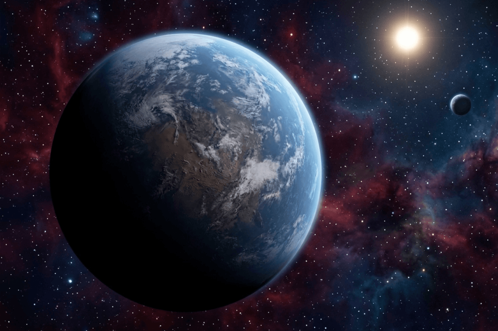 exoplaneta sob o espaço sideral