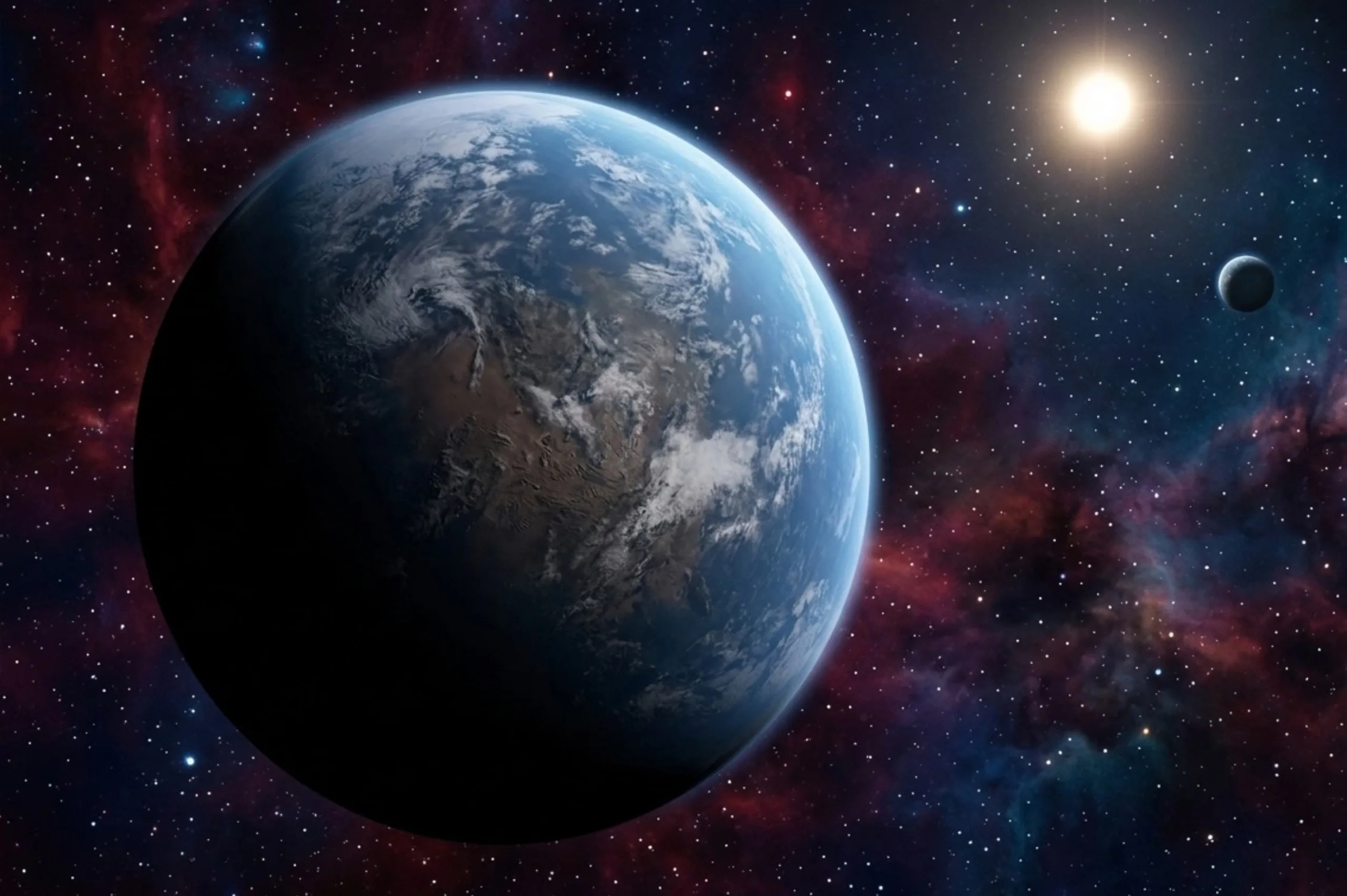exoplaneta sob o espaço sideral