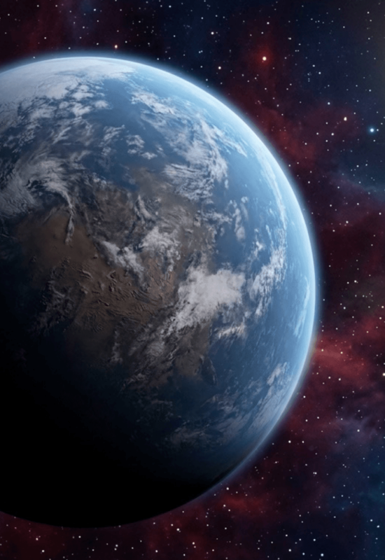 exoplaneta sob o espaço sideral